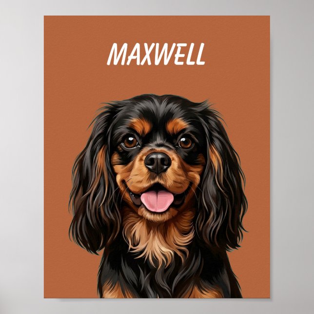 Custom Pet Portraits Using Pet Photo Personalised  Poster (Front)