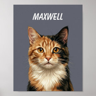 Custom Pet Portraits Using Pet Photo Personalised  Poster