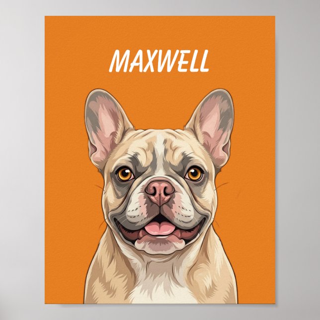 Custom Pet Portraits Using Pet Photo Personalised  Poster (Front)