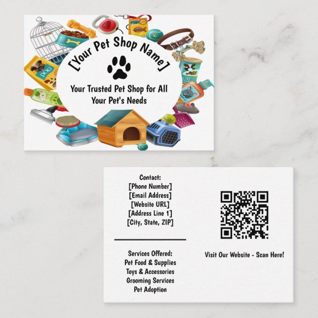 Custom Pet Shop Business Card  (Front/Back)