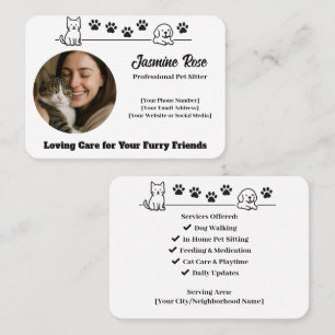 Custom Pet Sitter Business Card with Photo