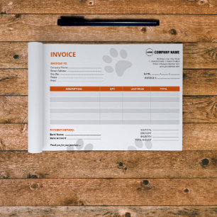 Custom Pet Sitter Invoice Notepad