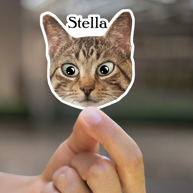 Custom Pet Sticker Personalised Cat Face Sticker (Creator Uploaded)