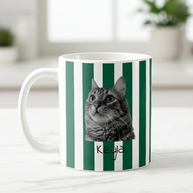 Custom Pet Striped Mug Using Pet Photo (Creator Uploaded)