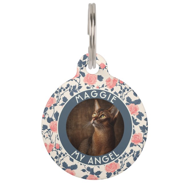 Custom Pet Themed Gift Rose Motif Tag (Front)