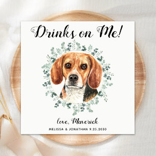Custom Pet Wedding Open Bar Beagle Dog  Napkin