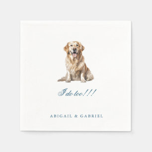 Custom Pet Wedding Teal Text Napkins