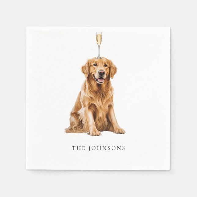 Custom Pet with Champagne Wedding IV Napkin (Front)