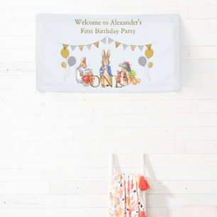 Custom Peter Josephine Benjamin bunny 1st Birthday Banner