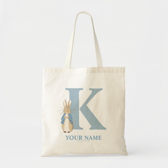 Custom Peter Rabbit - Letter K Tote Bag (Front)