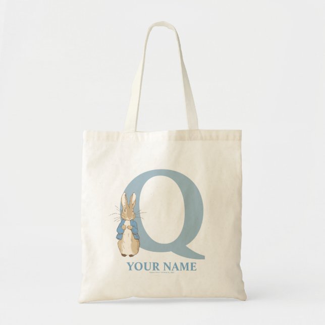 Custom Peter Rabbit - Letter Q Tote Bag (Front)