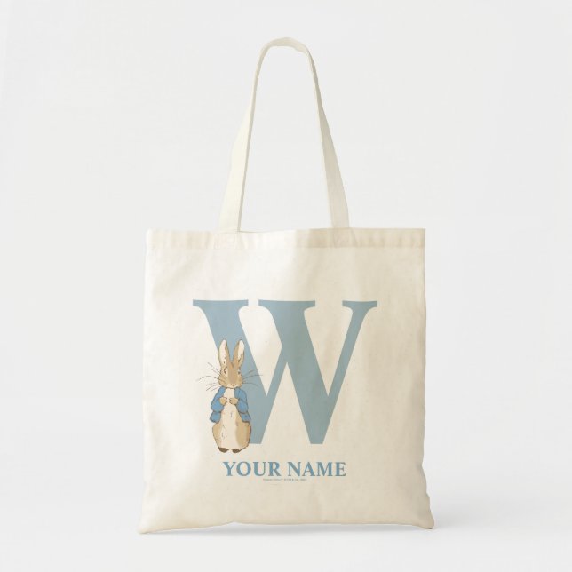 Custom Peter Rabbit - Letter W Tote Bag (Front)