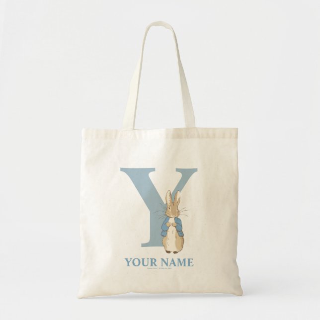 Custom Peter Rabbit - Letter Y Tote Bag (Front)