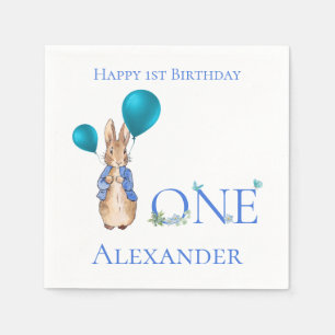 Custom Peter the rabbit 1st Birthday Napkin
