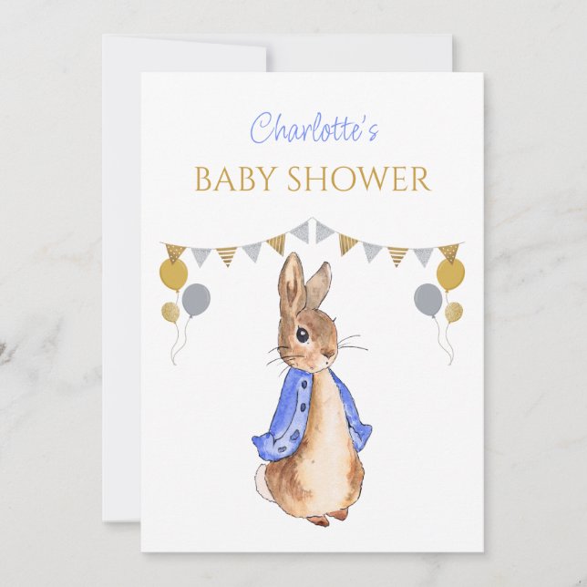 Custom Peter the rabbit Baby Shower  Invitation (Front)