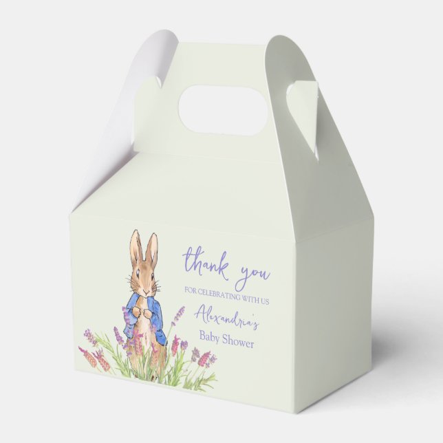 Custom Peter the rabbit Baby shower Thank You Favour Box (Front Side)
