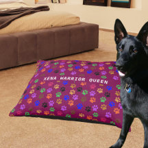 Custom Pet's Name Colourful Paw Prints Purple