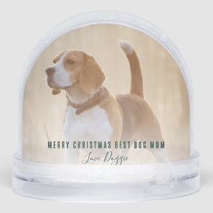 Custom Pets Photos Merry Christmas Dog Mom Snowglobe