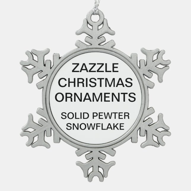 Custom Pewter Snowflake Christmas Tree Ornament (Front)