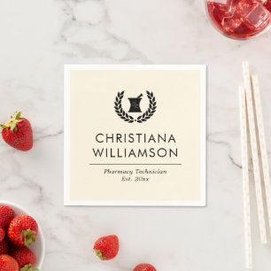 Custom Pharmacist Pharmacy Tech Graduation Napkin