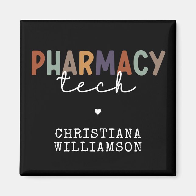 Custom Pharmacy Tech Retro Pharmacy Technician Magnet (Front)