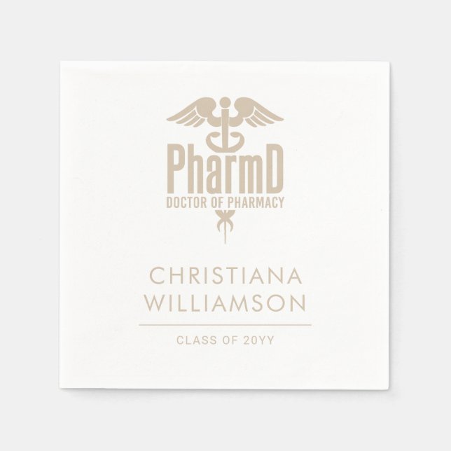 Custom PharmD Doctor of Pharmacy Graduation Party Napkin (Front)