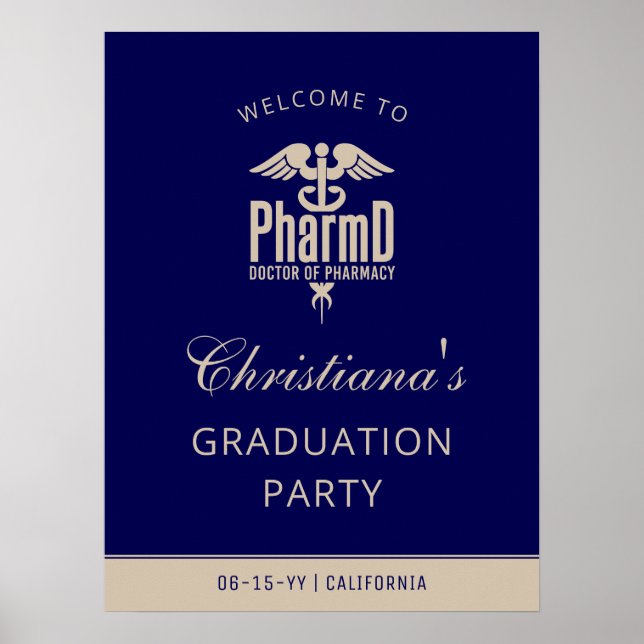 Custom PharmD Graduation Party Welcome Sign (Front)