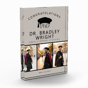 Custom PhD Doctoral Grad Hat Doctoral Graduation Photo Block