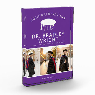 Custom PhD Doctoral Grad Hat Doctoral Graduation Photo Block