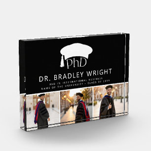 Custom PhD Doctoral Grad Hat Doctoral Graduation Photo Block