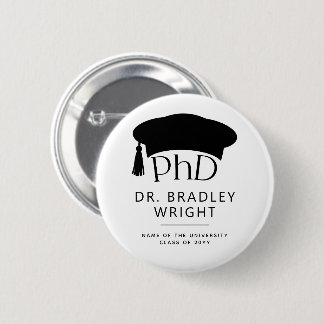 Custom PhD Doctoral Hat Doctoral Degree Graduation 6 Cm Round Badge