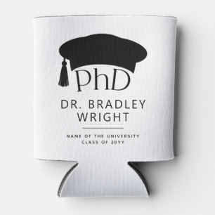 Custom PhD Doctoral Hat Doctoral Degree Graduation Can Cooler