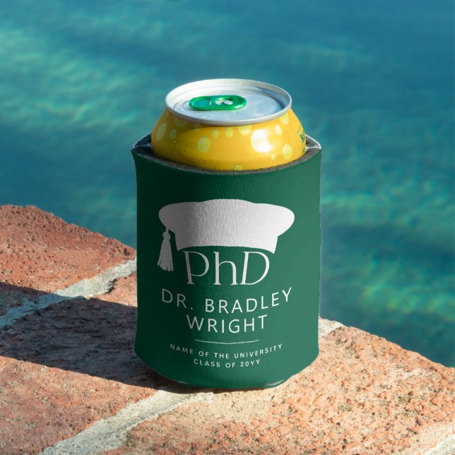 Custom PhD Doctoral Hat Doctoral Degree Graduation Can Cooler (In Situ Pool)
