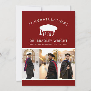 Custom PhD Doctoral Hat Doctoral Degree Graduation Card