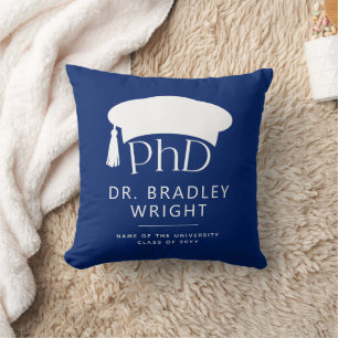 Custom PhD Doctoral Hat Doctoral Degree Graduation Cushion