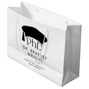 Custom PhD Doctoral Hat Doctoral Degree Graduation Large Gift Bag