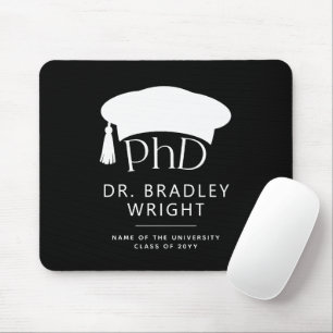Custom PhD Doctoral Hat Doctoral Degree Graduation Mouse Pad