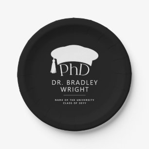 Custom PhD Doctoral Hat Doctoral Degree Graduation Paper Plate