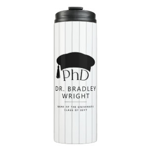 Custom PhD Doctoral Hat Doctoral Degree Graduation Thermal Tumbler