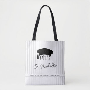 Custom PhD Doctoral Hat Doctoral Degree Graduation Tote Bag