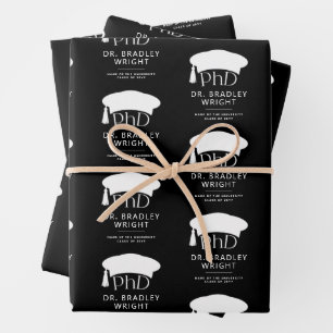 Custom PhD Doctoral Hat Doctoral Degree Graduation Wrapping Paper Sheet