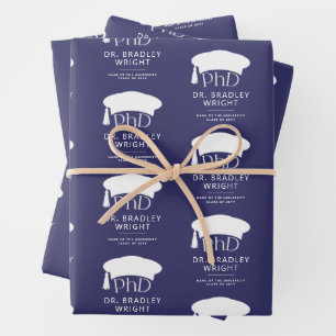 Custom PhD Doctoral Hat Doctoral Degree Graduation Wrapping Paper Sheet
