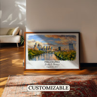 Custom Philadelphia Wall Art, Pennsylvania Poster
