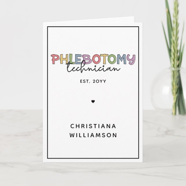 Custom Phlebotomy Technician PBT Phlebotomy Tech Card (Front)