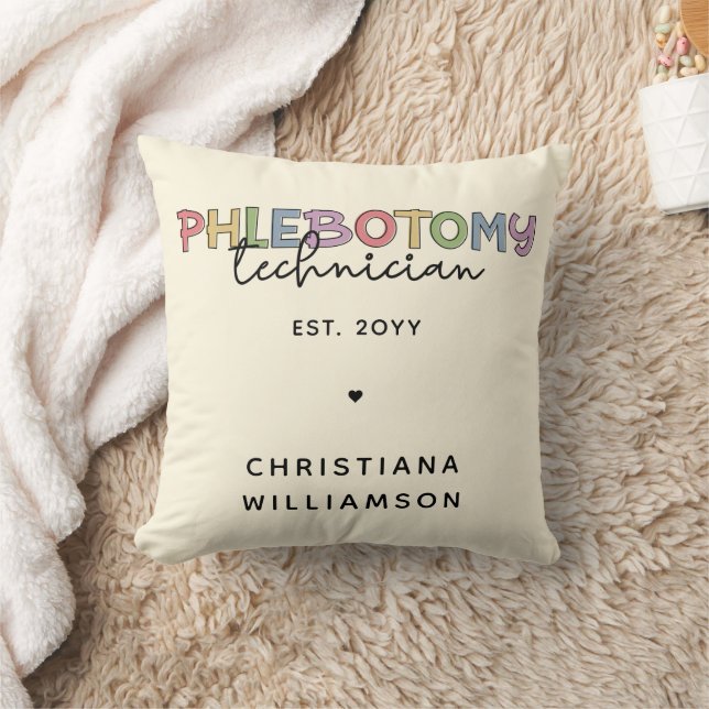 Custom Phlebotomy Technician PBT Phlebotomy Tech Cushion (Blanket)
