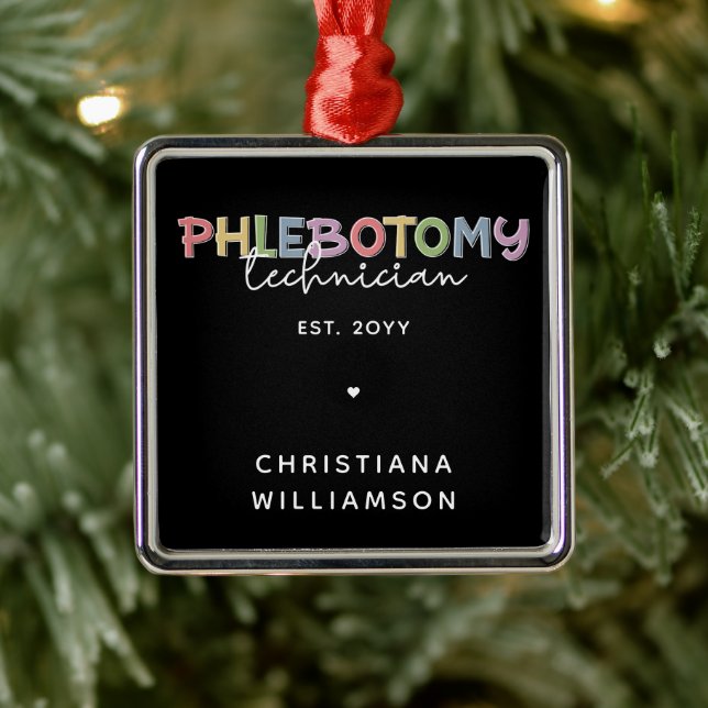 Custom Phlebotomy Technician PBT Phlebotomy Tech Metal Tree Decoration (Tree)
