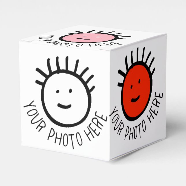 Custom Photo 10 x SQUARE FAVOR BOX Blank Template (Front Side)