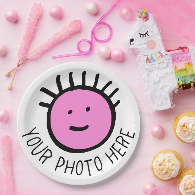 Custom Photo 12 LARGE 9" PAPER PLATES Template (Party)