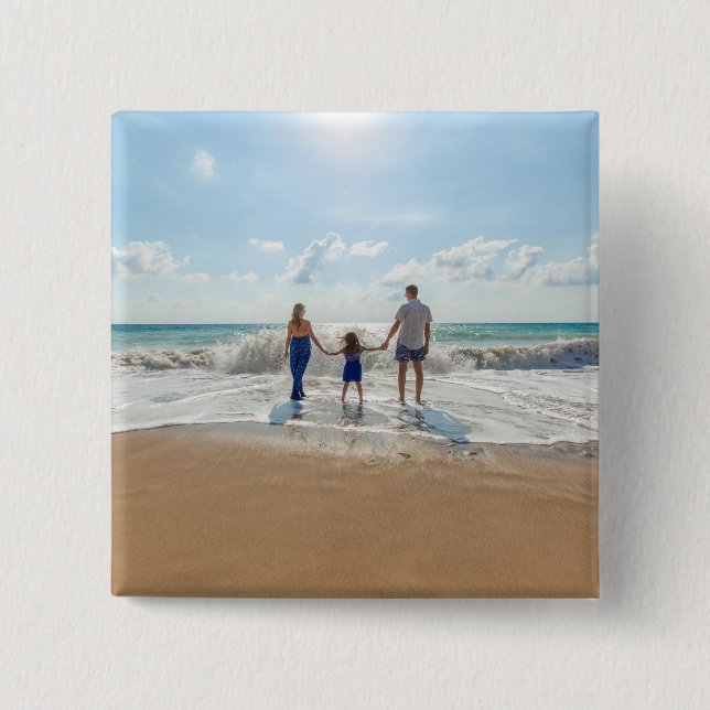 Custom Photo  15 Cm Square Badge (Front)
