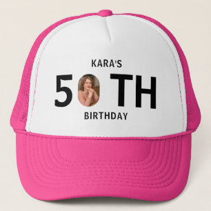 Custom Photo 20th 30th 40th 50th 60th 70 Birthday Trucker Hat